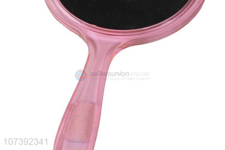 New Product Candy Color Round Single Side Plastic Handheld Mirror