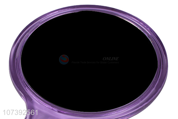 High Quality Round Colorful Plastic Cosmetic Mirror With Handle