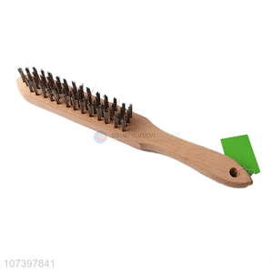 Newest Wooden Handle Steel Wire Brush Metal Brush