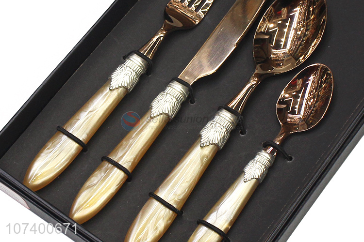 High quality high-end metal acrylic flatware set for western restaurant