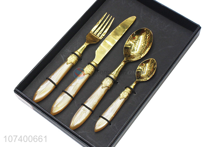 Reasonable price acrylic stainless steel flatware set for wedding party decoration