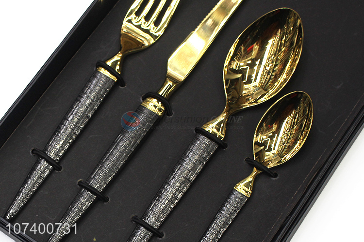 Hot products high-end metal flatware set for western restaurant