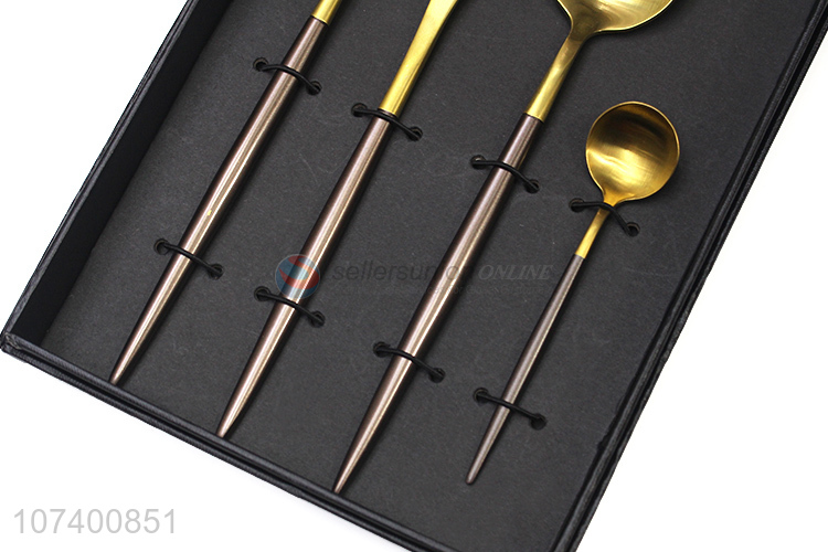 Premium products high-end metal flatware set for western restaurant