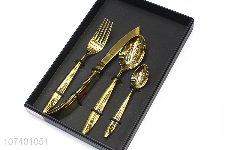 Good supplier personalized gold plating stainless steel cutlery set