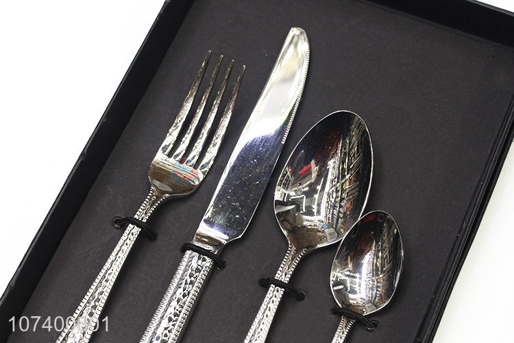 Latest design deluxe stainless steel cutlery metal dinnerware set