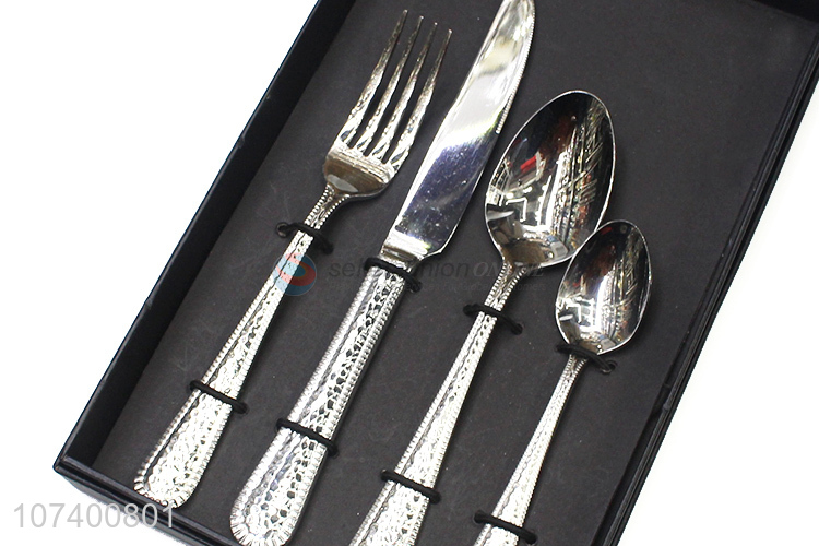 Latest design deluxe stainless steel cutlery metal dinnerware set