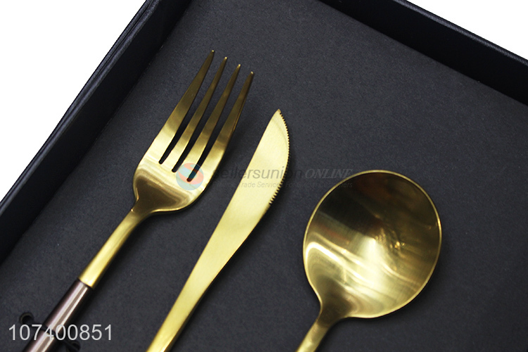 Premium products high-end metal flatware set for western restaurant