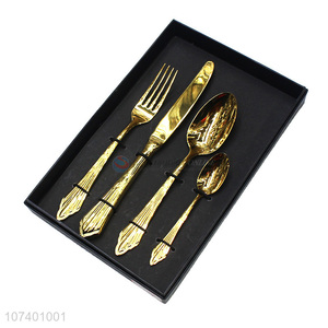 Best sale luxury stainless steel cutlery metal tableware set