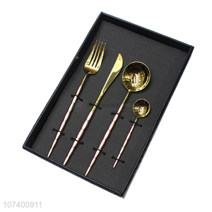 Unique design high-end metal flatware set for western restaurant