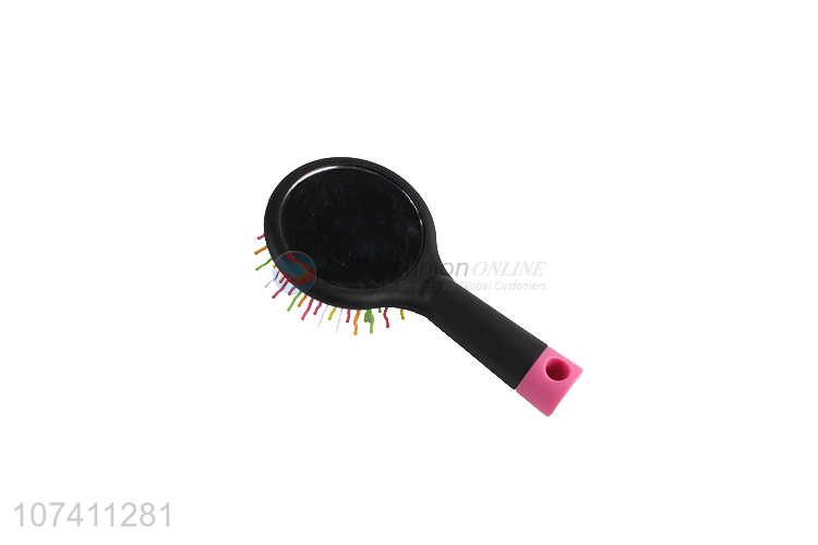 Wholesale cheap frosted air cushion comb paddle hair brush with mirror