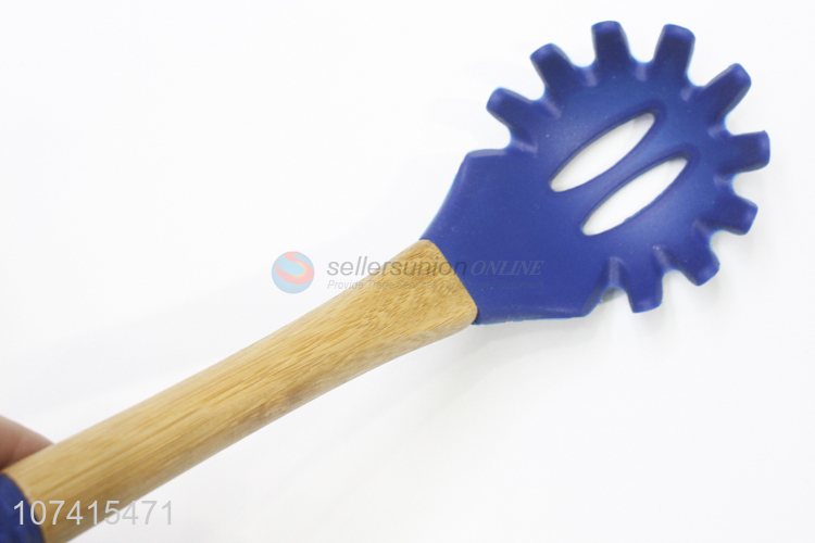 New Product Silicone Spaghetti Spatula With Bamboo Handle