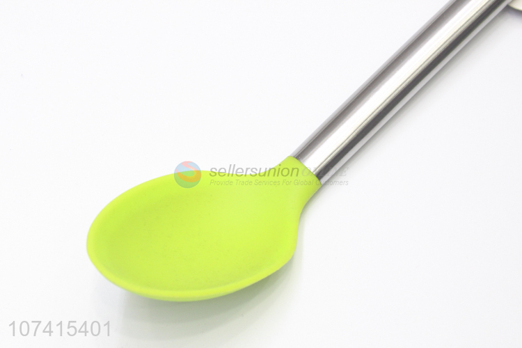 Best Sale Stainless Steel Long Handle Silicone Tongue Spoon