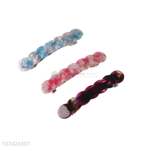 Custom fashion long hair grips cellulose acetate sheet barrette