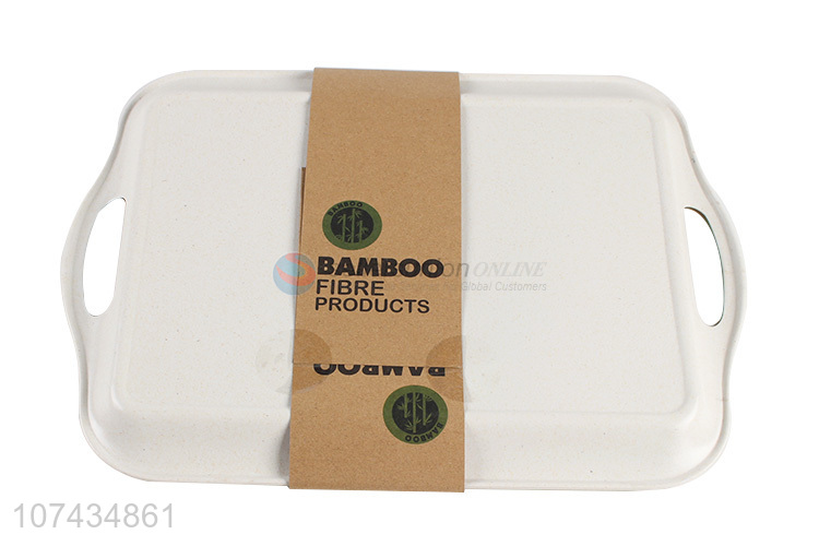 Best Sale Bamboo Fiber Serving Tray With Handle