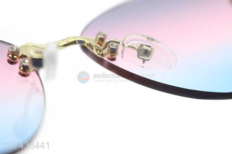 Hot products gradient rimless lens ladies sunglasses uv 400 sunglasses