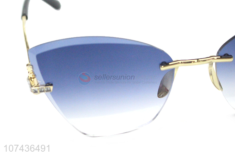 Excellent quality women gradient frameless sunglasses uv 400 sunglasses