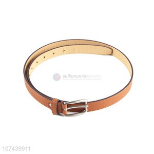 Promotional simple ladies pu belt with alloy pin buckle