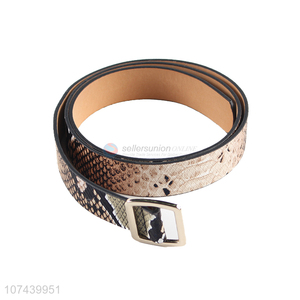 Good market fashion snakeskin printed belts ladies pu belts