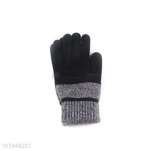 Hot Selling Winter Soft Knitted Gloves Fashion Five Finger Gloves