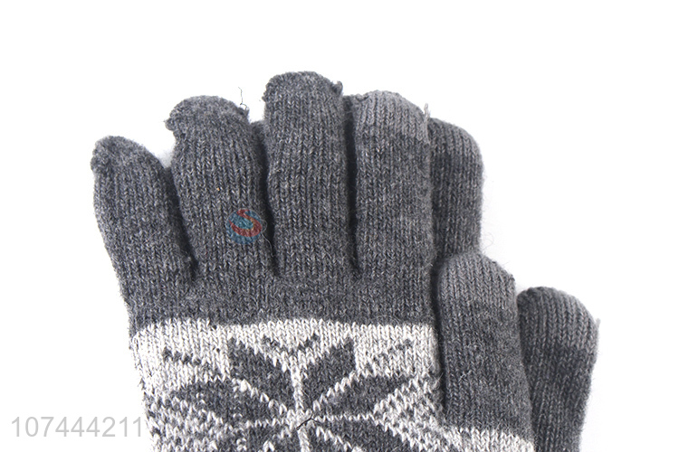 Hot Sale Winter Warm Five Finger Gloves Soft Woolen Gloves