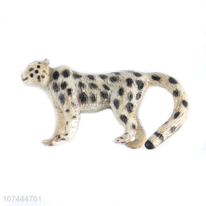 Good quality realistic solid animal model toy pvc snow leopard toy