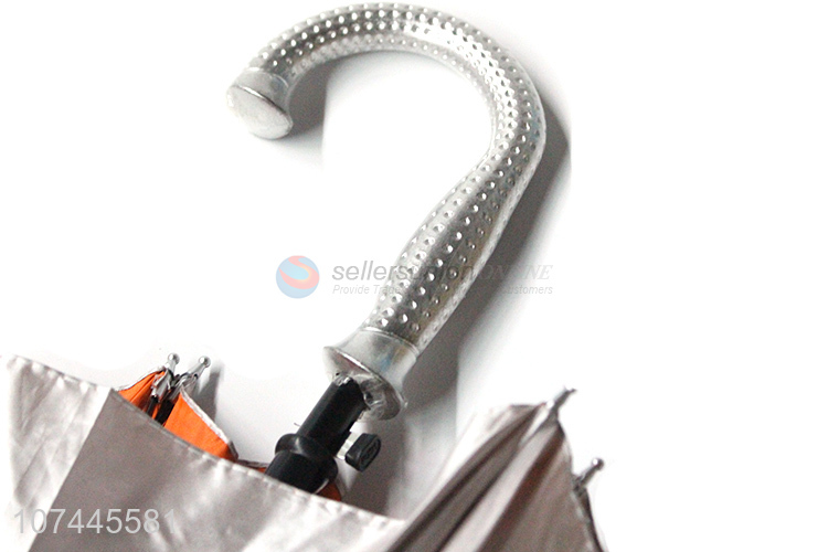 Hot Sale Silver Semi-Automatic Hook Handle Umbrella