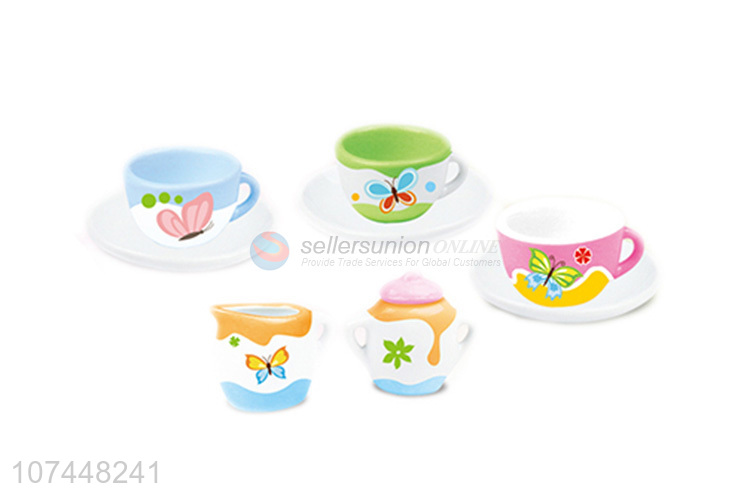 Latest style kids diy drawing porcelain tea set toy