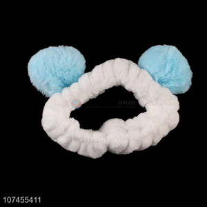 Wholesale Cute Pompoms Ball Elastic Make-Up Headband