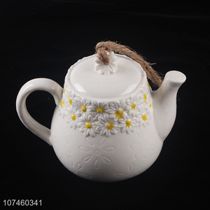 Custom Teapot Shape Ceramic Bird Feeder Fashion Porcelain Crafts