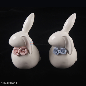 New Arrival Cute Rabbit Ornament Fashion Ceramic Crafts