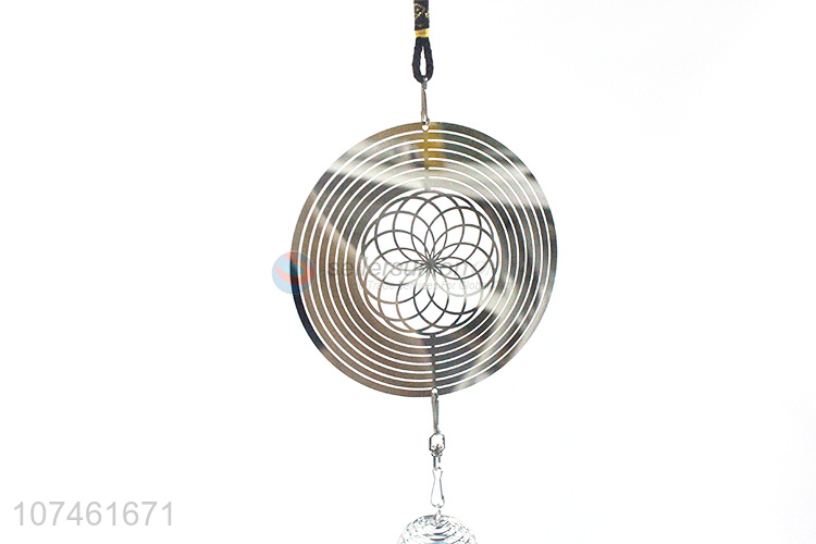 High quality outdoor decoration laser cutting circle iron wind chimes