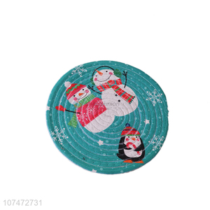 New product round Christmas style woven earthing mat for pet