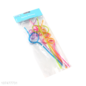 Popular products food grade pvc straw novelty swirly straws