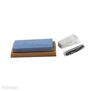 High Quality Knife Sharpening Stone With Bamboo Base Set