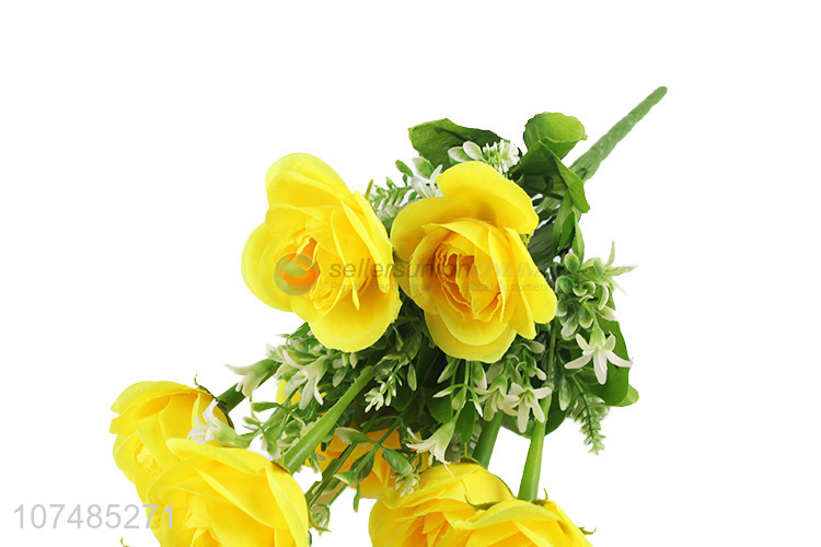 Wholesale cheap 10 heads artificial rose fake rose for decoration