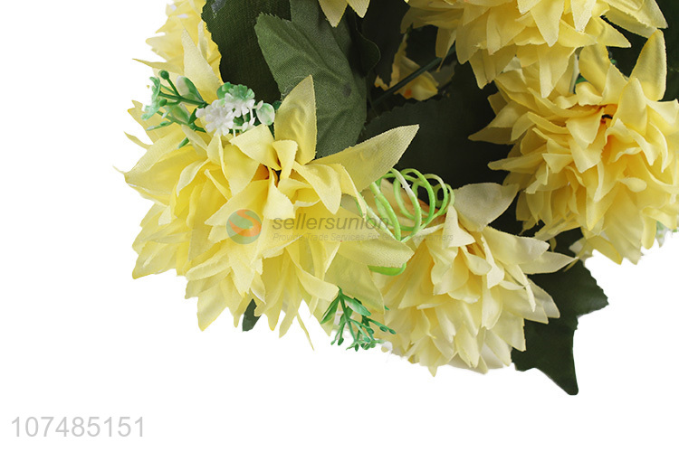 Custom indoor decoration 9 heads plastic chrysanthemum artificial bouquet