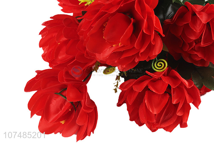 Competitive price indoor decoration 9 heads plastic chrysanthemum fake bouquet