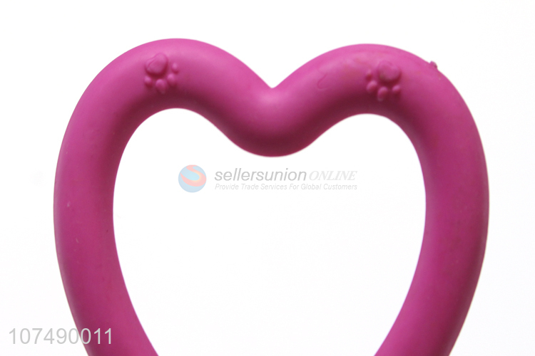 Custom Heart Shape Chew Toy With Rope For Pet