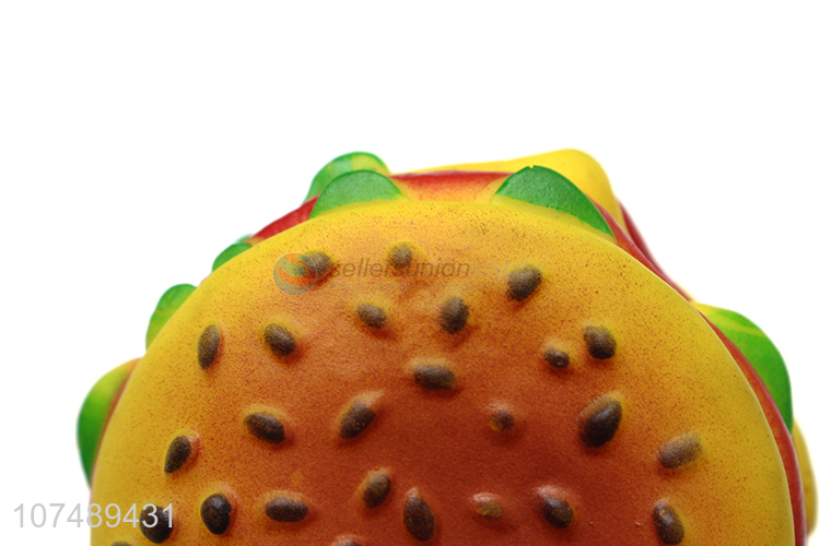 Good Quality Simulation Hamburger Pet Squeaky Toy Chew Toy