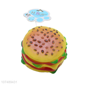 Good Quality Simulation Hamburger Pet Squeaky Toy Chew Toy