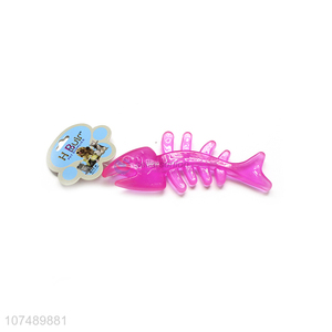 Best Selling Colorful Fish Bone Pet Chew Toy For Cat