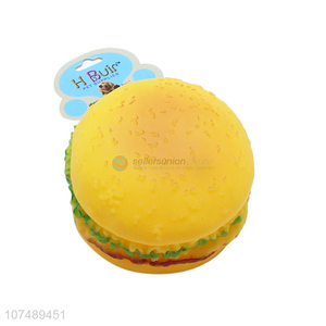 Best Selling Simulation Hamburger Pet Squeaky Toy Chew Toy