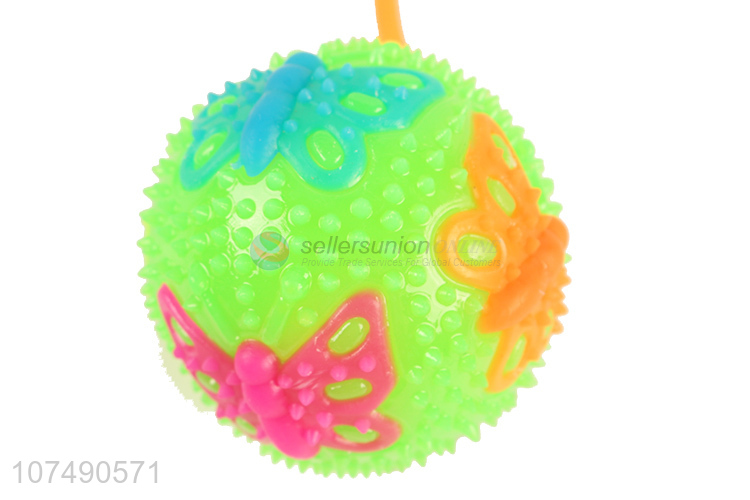 Good quality eco-friendy led flashing thorn ball dog chew toy for pet