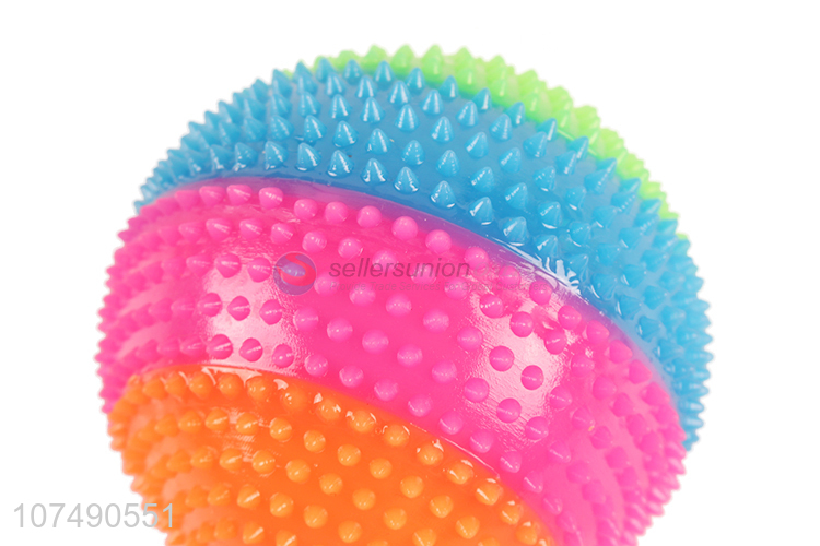 Latest design led flashing thorn ball teeth cleaning tpr dog chew toy