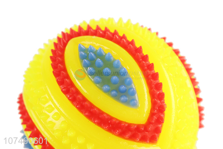 Promotional bite resistence led flashing thorn ball chew toy for dogs