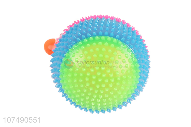 Latest design led flashing thorn ball teeth cleaning tpr dog chew toy