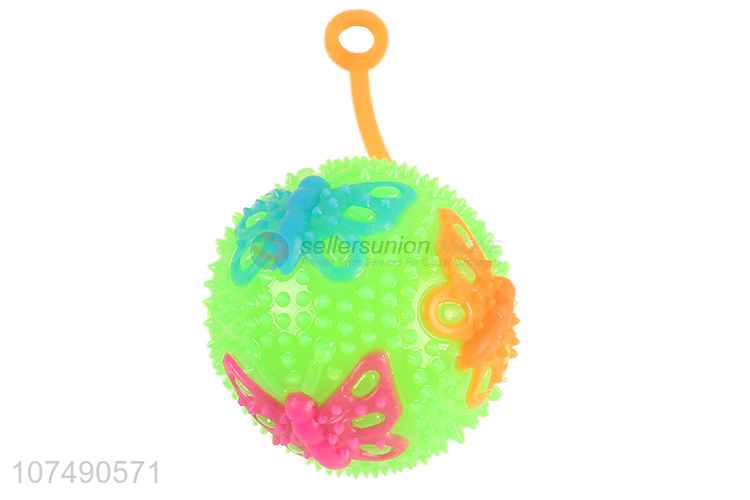 Good quality eco-friendy led flashing thorn ball dog chew toy for pet