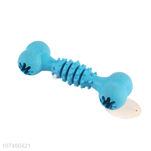 Reasonable price dumbbell shape interactive tpr chew toys for dog