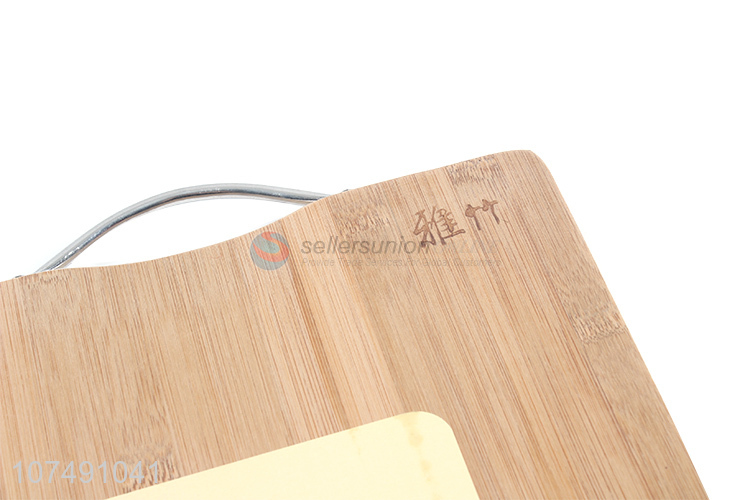 Top Selling Metal Handle Bamboo Chopping Cutting Board For Kitchen