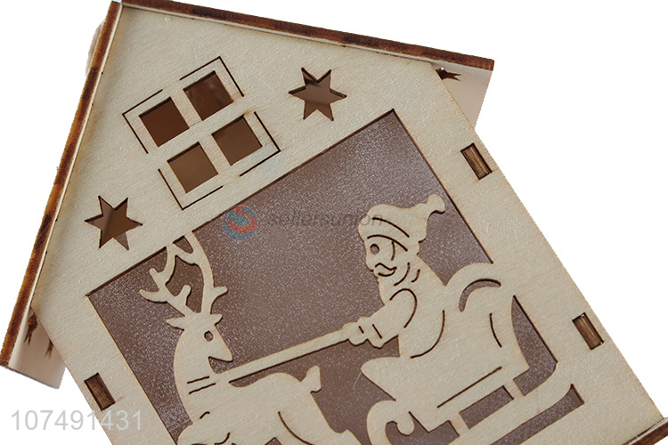 Competitive Price Christmas Wooden House With Light For Home Decoration